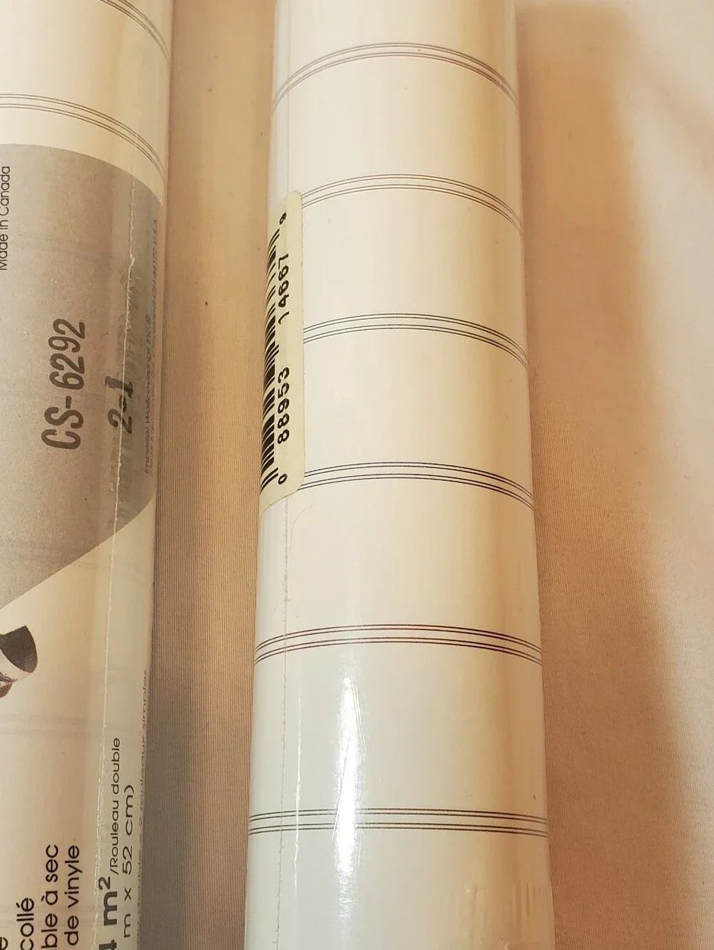 Fashion Point Imperial Coverings Vtg Striped Wallpaper, 2 Double Roll 56.37 Sqft